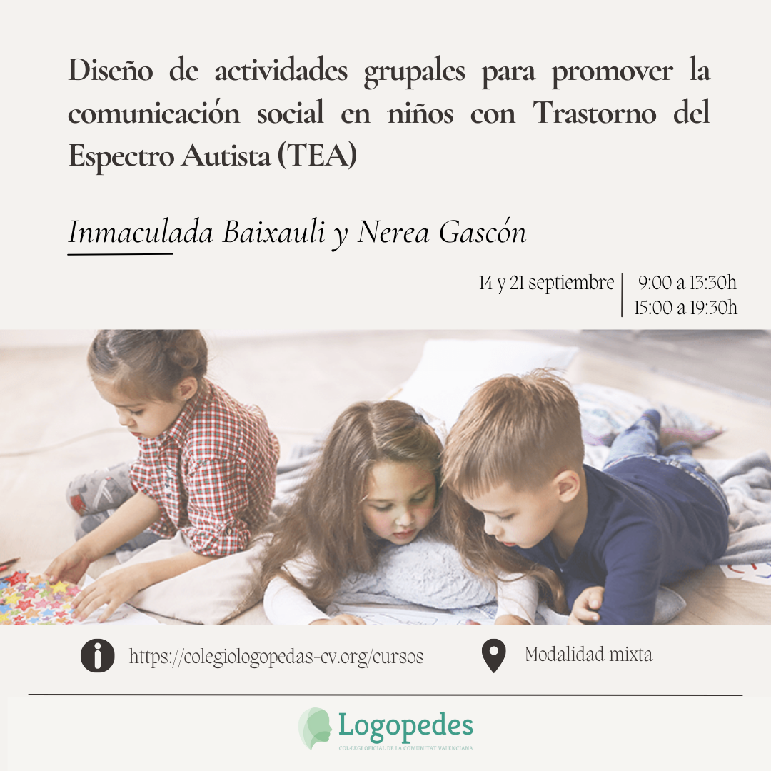 Diseño de actividades grupales para promover la comunicación social en niños con TEA