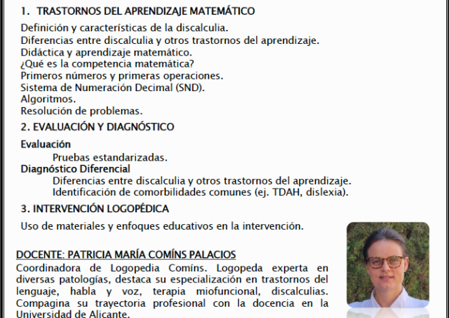 INTERVENCIÓN LOGOPÉDICA EN LOS TRASTORNOS  DEL APRENDIZAJE MATEMÁTICO