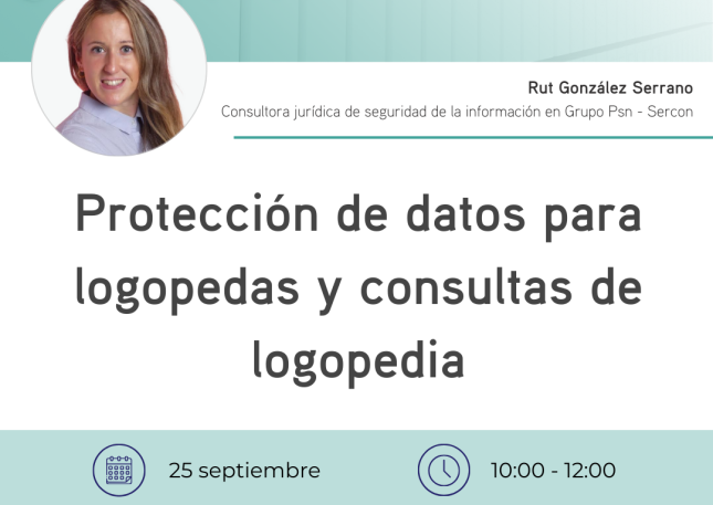 Sesión informativa online de protección de datos para logopedas y consultas de logopedia